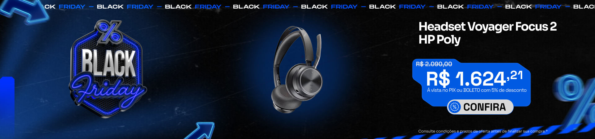 Banner Desk - Headset Focus 2 com 48% de Desconto